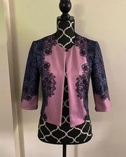 EUC Danny and Nicole Pink and Purple 3/4 sleeve cropped blazer size 8