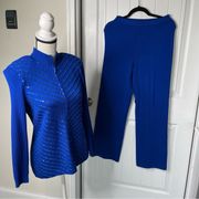 St John evening embellished 2 piece set jacket and pants size 2