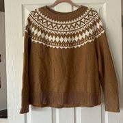 Talbots Fair Isle Crewneck Sweater Size XL Petite