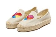 Soludos x Anthropologie rainbow heart espadrilles size 8 slip on embroidered