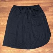 Vintage  Dainty Black Half Slip Skirt Dress Lace Trim Small Side Slit