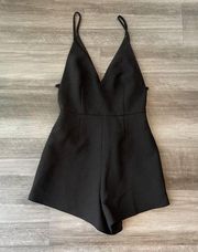 Finders Keepers Black Romper Size S Deep V-Neck Pockets