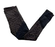 L’urv Leopard Print Black Leggings with Mesh Insets Size Small Activewear Gym