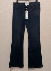 BCBGeneration Low Rise Flare Stretch Y2K Dark Wash Denim Size 29 NWT