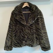 Catherine Malandrino faux fur jacket animal print