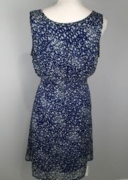 Ya Los Angeles Silk blend Navy And White Dress size small