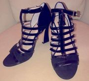 Louise EtCIE genuine leather black strap sandals sz 6 M 36