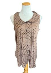 Womens Lavish Maternity Polka Dot Semi Sheer Peter Pan Collar Top - Sz XL