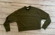 Abound Dark Green Mock Neck Medium Sweatshirt NEW