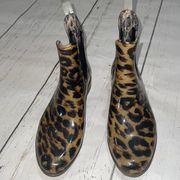 J. crew animal print short rain boots