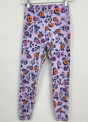 Becca Women's Active Stretch Yoga Leggings Lavender Floral Size S