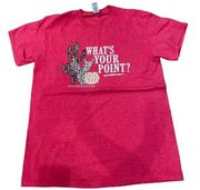 Southern Couture Women's M Graphic Tee S/S What’s Your Point? Cactus Shirt Red