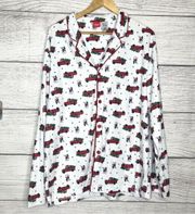 Disney Mickey Mouse Christmas Flannel Pajama Top Size XL