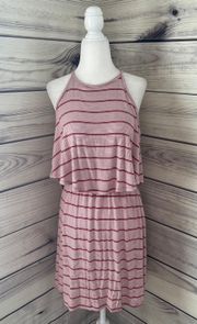 Mauve-Pink & White Striped Dress