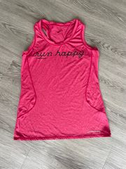 Run Happy Pink Workout Tank