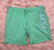 Aeropostale Green Y2K Low Rise Sweatpants Shorts Size Medium