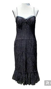 Vera Wang Lavender Label Black Silk Lace Dress