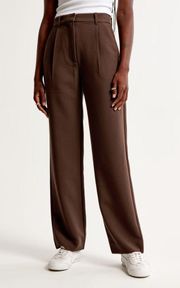 Women’s Abercrombie and Fitch Brown Tailored Relax Straight Pant Trouser