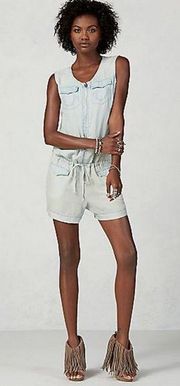 True Religion Y2K Indigo Utility Sleeveless Romper In Indigo Wash Size XS