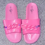 Pink Chain Slide Sandals