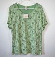 NWT Covington Green Short Sleeve Lace Tee Women's Size 16/18