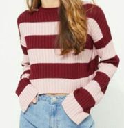 Striped Ribbed Crop Sweater