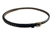 J.Crew Black with Brass Studs Skinny Belt Small