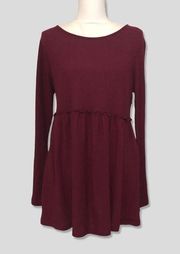 NWT Burgundy Maroon Red Ruffle Flowy Maternity Blouse Top  New