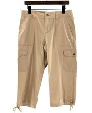 "CHAPS Denim" Cropped Cargo Khaki Chino Straight Leg Ankle Tie Pants Sz 8