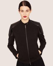 ARMANI EXCHANGE CHANNEL-QUILTED PATENT MOTO JACKET