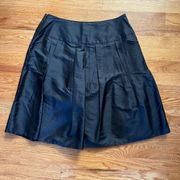 Sunny Leigh Silk Pleated‎ Skirt Womens Black 10 Swingy Dressy Work Business EUC