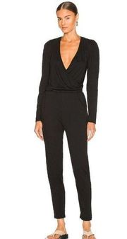 Bobi Surplice Jumpsuit in Black XSmall new