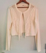 Elie Tahari Mikah Merino Wool Fringe Sweater