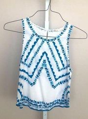 Blue & white tank top