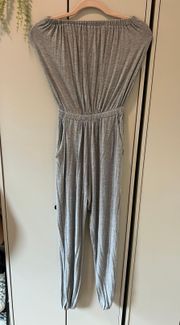 Grey Strapless Jumpsuit