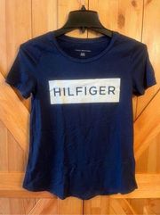 Tommy Hilfiger T Shirt Womens Size XS Navy Casual Short Sleeve Ladies