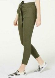 NWT Vanilla Star Olive Green Belted High Rise Square Pocket Skinny Jeans