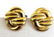 Anne Klein gold tone clip on earrings