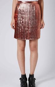 ASOS Topshop Copper Metallic Pleated Party Skirt