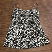 Motherhood Small Tankini Bathing Suit Black White