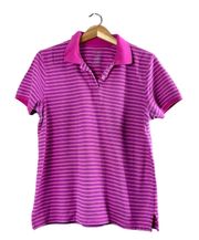 Pink and Blue Striped L.L. Bean Polo Shirt M