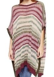 NWT Multi Color Knit Poncho Sweater Pullover