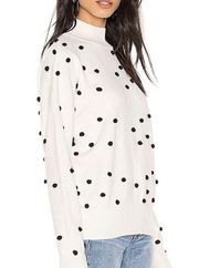 LPA Teza Sweater in Cream Polka
Dot Small Pom Poms Black Turtle
Neck Ribbed Wais