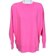 Belk Pink Crew Neck Side Button Detail Oversized Sweatshirt Large