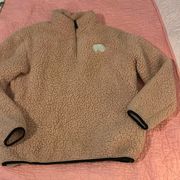 Ivory Ella rose colored Sherpa quarter zip