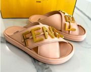 Fendi Fendigraphy Logo Slide Sandals