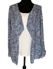 89th & Madison blue marled open front cardigan Size Petite Medium