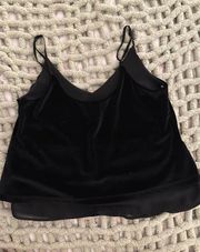 Black Velvet & Satin Lined Tank Top