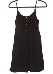 Xhilaration Black mini dress with Pockets sz extra small capsule wardrobe skater