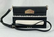 Kate Spade  Piano Crossbody Black Leather Pitch Purrfect Cross Body Bag Purse New